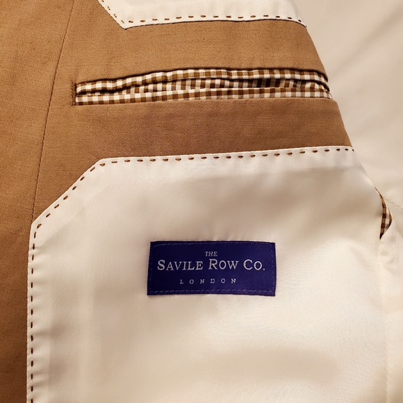 Tan Cotton Sport Coat - "Saville Row" Co. - 42R - Picture 3 of 9